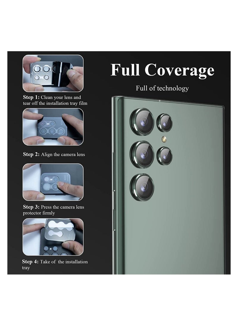 Raxoom Camera Lens Protector Compatible with Samsung Galaxy S22 Ultra (2022), Scratch-Resistant Ultra-Thin Tempered Glass with Aluminum Edge - Image 2