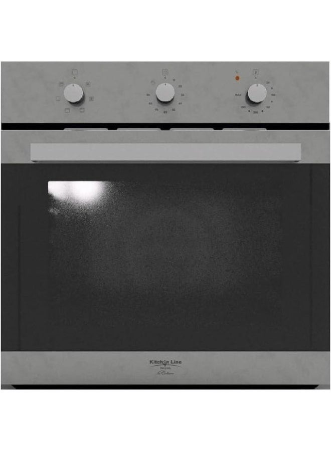 كيتشن لاين فرن كيتشن لاين كهربائي مدمج بمروحة وشواية، 60 سم، 66 لتر، ستانلس ستيل/أسود ،