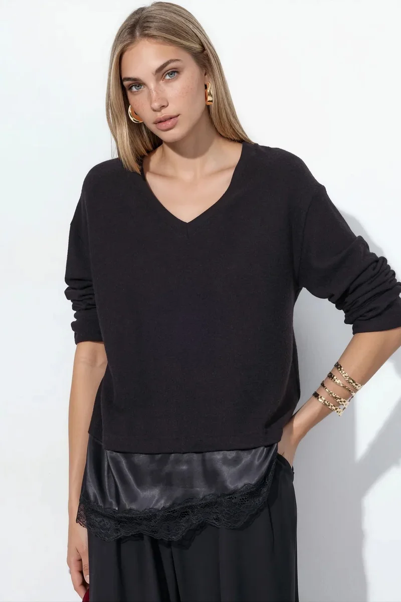 BUSEM Women’s V-neck Knit Sweater