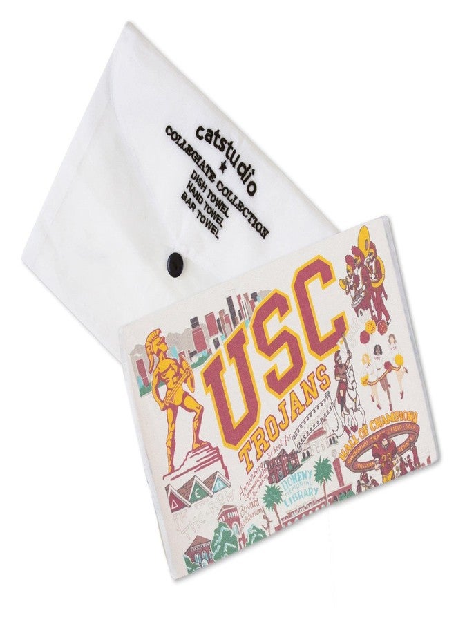Catstudio Dish Towel, University of Southern California (USC) Trojans Hand Towel - Collegiate Kitchen Towels for USC Fans - Perfect Graduation Gift, Gift for Parents, Students and Alums - Image 2