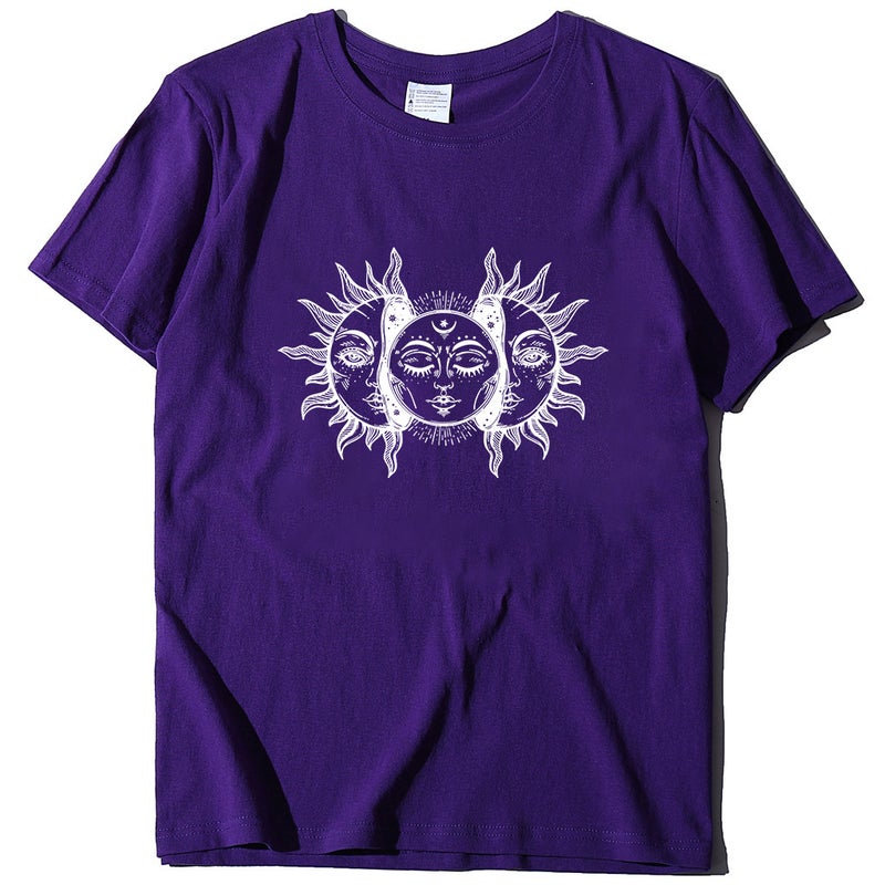 Helios Art Printed in stock Crewneck T-Shirt Cross-border plus size European and American Men's and Women's Trendy Short Sleeve - Image 1