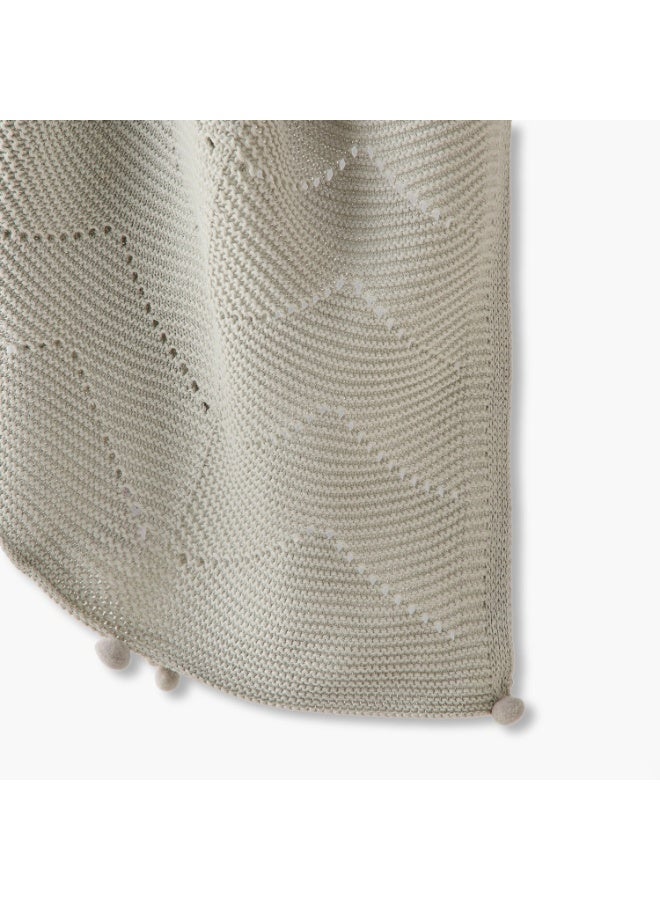 Nini Baby - Organic Cotton Knitted Baby Blanket, Bobbles, Antibacterial Finish – Oyster Grey, 0-36 Months - Image 4