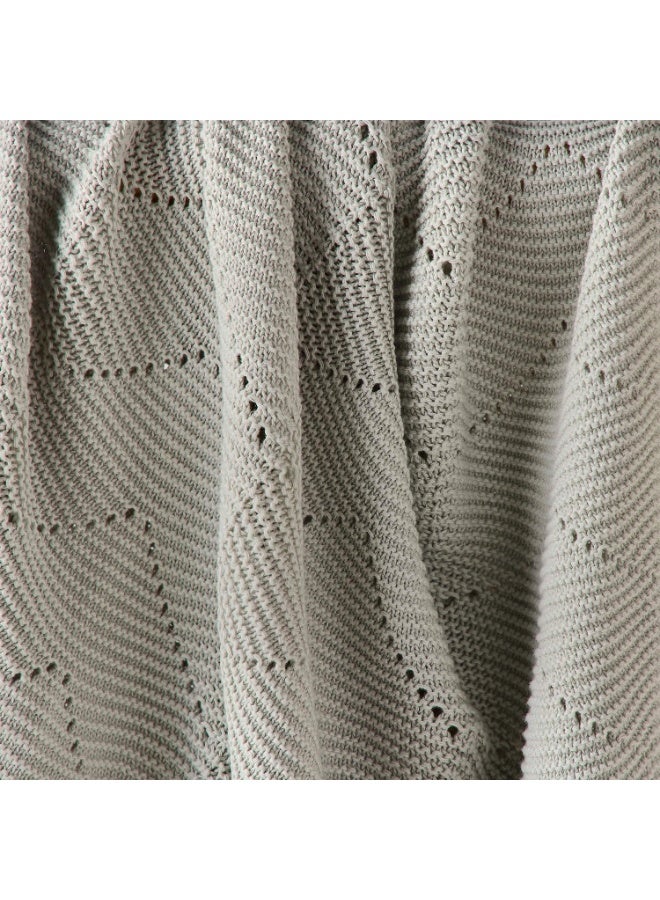 Nini Baby - Organic Cotton Knitted Baby Blanket, Bobbles, Antibacterial Finish – Oyster Grey, 0-36 Months - Image 5