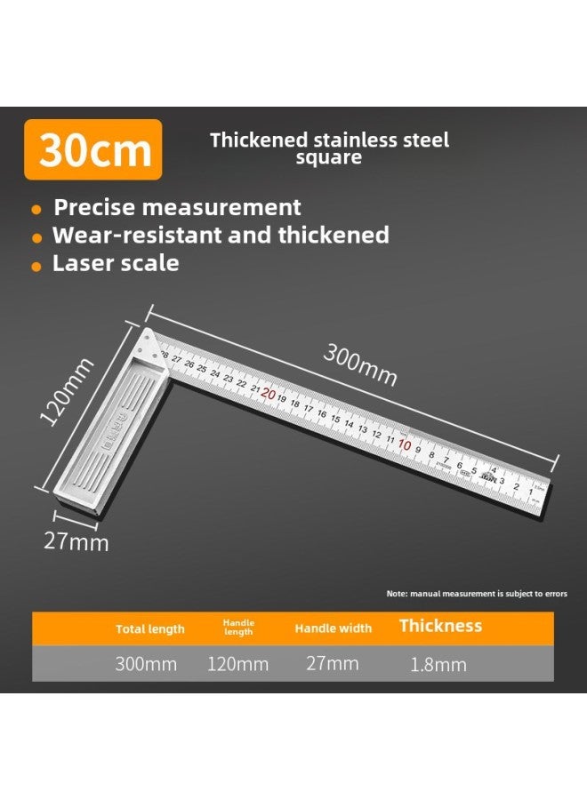 Industrial Grade Stainless Steel Angle Ruler Woodworking Special Angle Ruler 300mm500mm Thick Angle Ruler Wholesale-Model:30cm Angle Ruler Thickened - Image 1