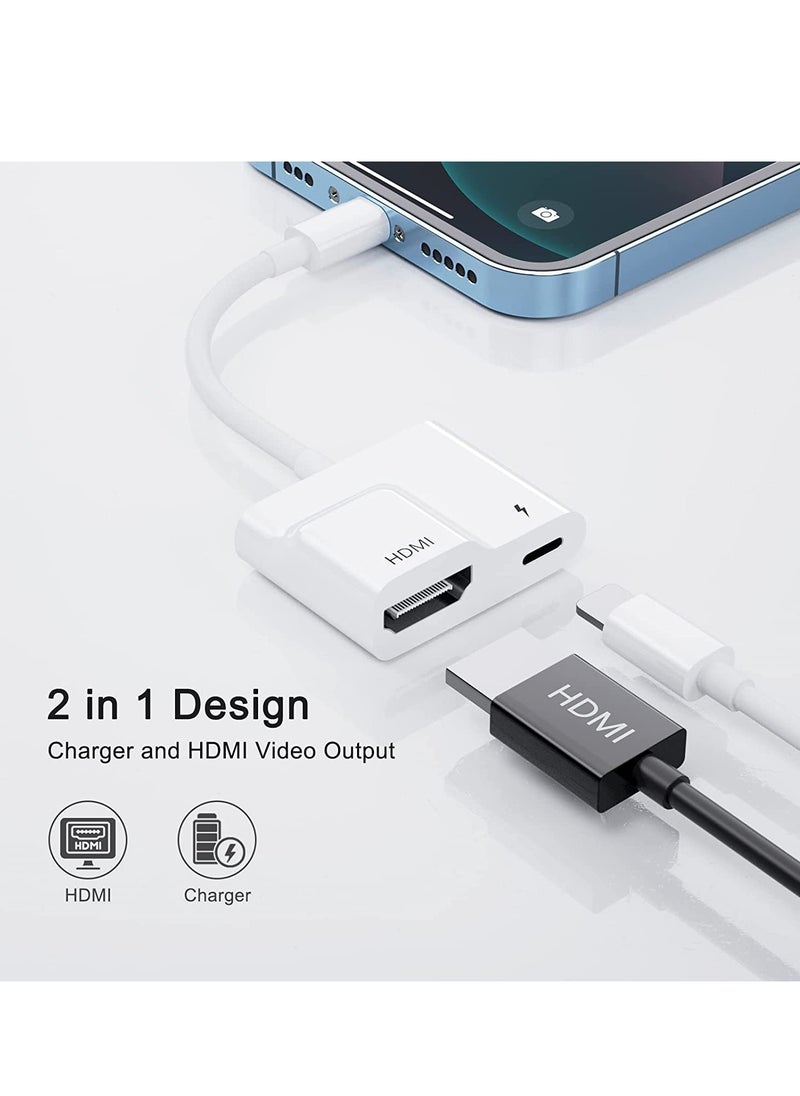 ELTRAZONE iPhone Lightning to HDMI Digital AV Adapter, 1080P Video & Audio Sync Screen Converter AV Adapter with Lightning Charging Port, Support iPhone iPad to TV/Projector/Monitor [Apple MFi Certified]  - Image 2