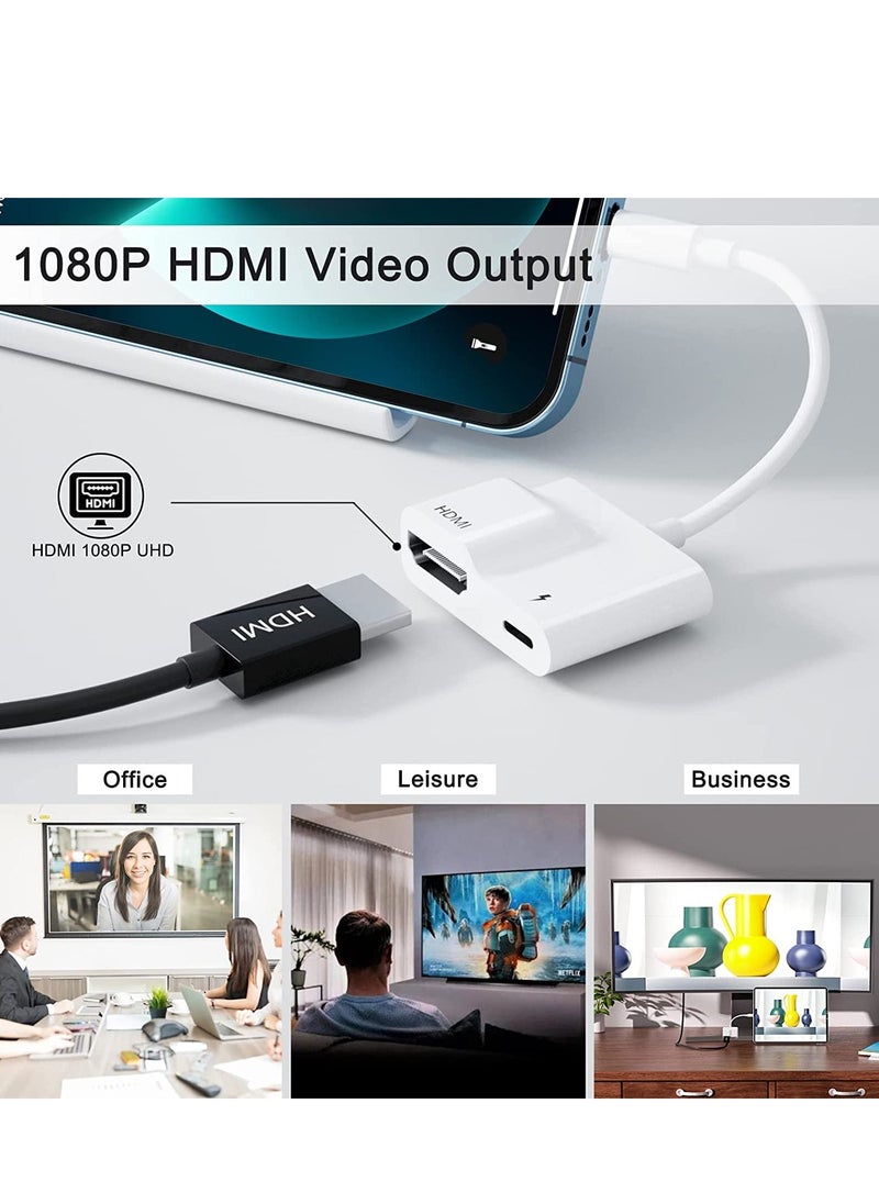 ELTRAZONE iPhone Lightning to HDMI Digital AV Adapter, 1080P Video & Audio Sync Screen Converter AV Adapter with Lightning Charging Port, Support iPhone iPad to TV/Projector/Monitor [Apple MFi Certified]  - Image 4