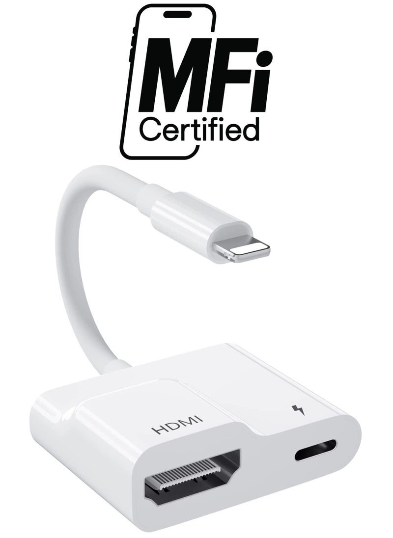 ELTRAZONE iPhone Lightning to HDMI Digital AV Adapter, 1080P Video & Audio Sync Screen Converter AV Adapter with Lightning Charging Port, Support iPhone iPad to TV/Projector/Monitor [Apple MFi Certified]  - Image 1