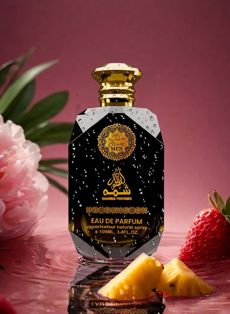 Shamma Perfumes Classic Men Eau De Parfum 100ml Oud Musk Long Lasting Fragrance Premium Gift for Him Sweet Woody Notes Perfect Perfume for Men Elegant Bottle Perfect for Night Events and Daily Wear - Image 2