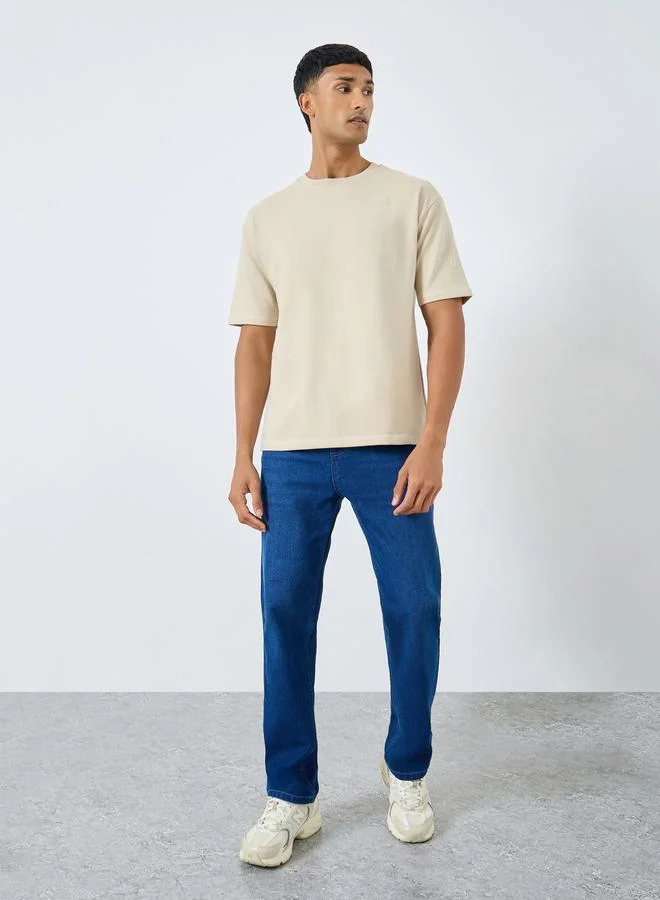 Styli Men Oversized Slogan Print T-Shirt