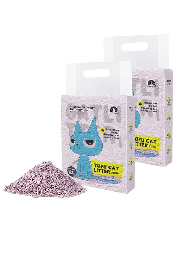 JCB CHIC فضلات القطط التوفو، 12 لترًا من فضلات القطط القابلة للتحلل كريات فضلات القطط القابلة للتكتل القابلة للتحلل، كريات فضلات القطط المعطرة فائقة الامتصاص من البنتونيت المزيل للروائح الكريهة للقطط الصغيرة الخالية من الروائح الكريهة الطبيعية (خزامى 2 قطعة) - Image 1