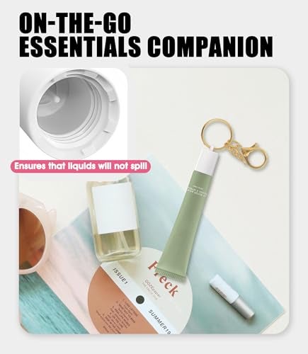 Sonnorel Lip Gloss Keychain Compatible for Summer Fridays Lip Balm, Lipgloss Cap and Holder Set 2 SET (White Cap,Gold Keychain) - Image 3