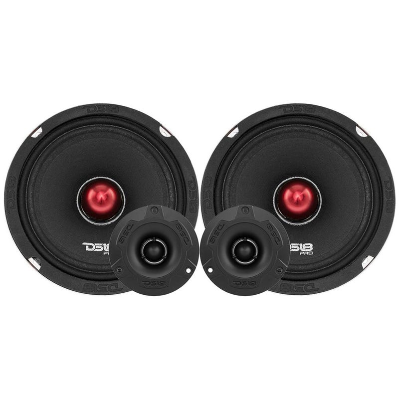 DS18 Mid and High Car Speaker Package - 2X 6.5" Midrange, 2X 1" Tweeters, Built-in Crossover - Image 3