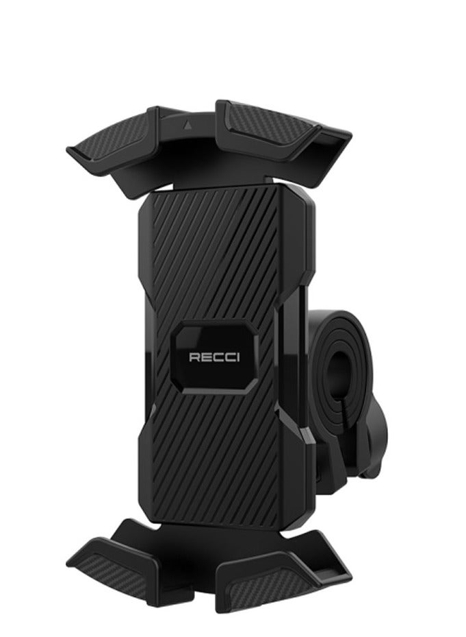 ريتشي حامل جوال للدراجات النارية RECCI RHO-C33 – تثبيت على المقود 137-189 ملم، دوران 360°، قبضة آمنة مضادة للانزلاق، مضاد للصدمات مصنوع من سيليكون + ABS + بولي كربونات مقاوم للحريق، مع منفذ شحن، متوافق مع الدراجات النارية والدراجات الهوائية والسكوترات الكهربائية – حامل جوال قوي ومتعدد الاستخدامات للقيادة الآمنة - Image 1