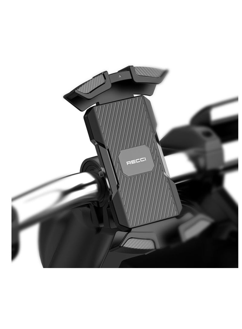 ريتشي حامل جوال للدراجات النارية RECCI RHO-C33 – تثبيت على المقود 137-189 ملم، دوران 360°، قبضة آمنة مضادة للانزلاق، مضاد للصدمات مصنوع من سيليكون + ABS + بولي كربونات مقاوم للحريق، مع منفذ شحن، متوافق مع الدراجات النارية والدراجات الهوائية والسكوترات الكهربائية – حامل جوال قوي ومتعدد الاستخدامات للقيادة الآمنة - Image 5