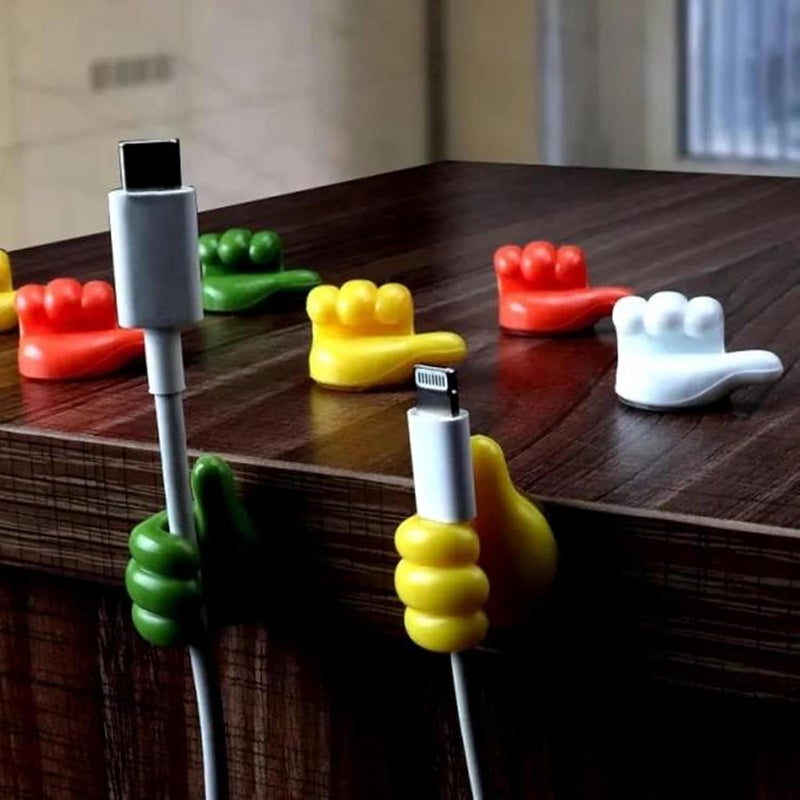 Concepta Creative Silicone Thumb Wall Hook, Multifunction Self Adhesive Cable Organizer Clips Key Hanger, No Punching Nails-Free Utility Hooks Desk Wire Management, Multicolor (Pack of 25 PIS) - Image 5