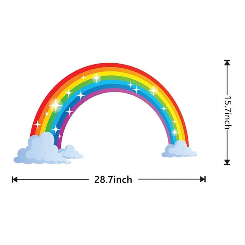 Kiddale Rainbow Wall Decals wich Clouds, Peel and Stick Removable Wall Stickers for Kids Nursery Bedroom Living Room,Wall Decor 28.7 x15.7inch - Image 2