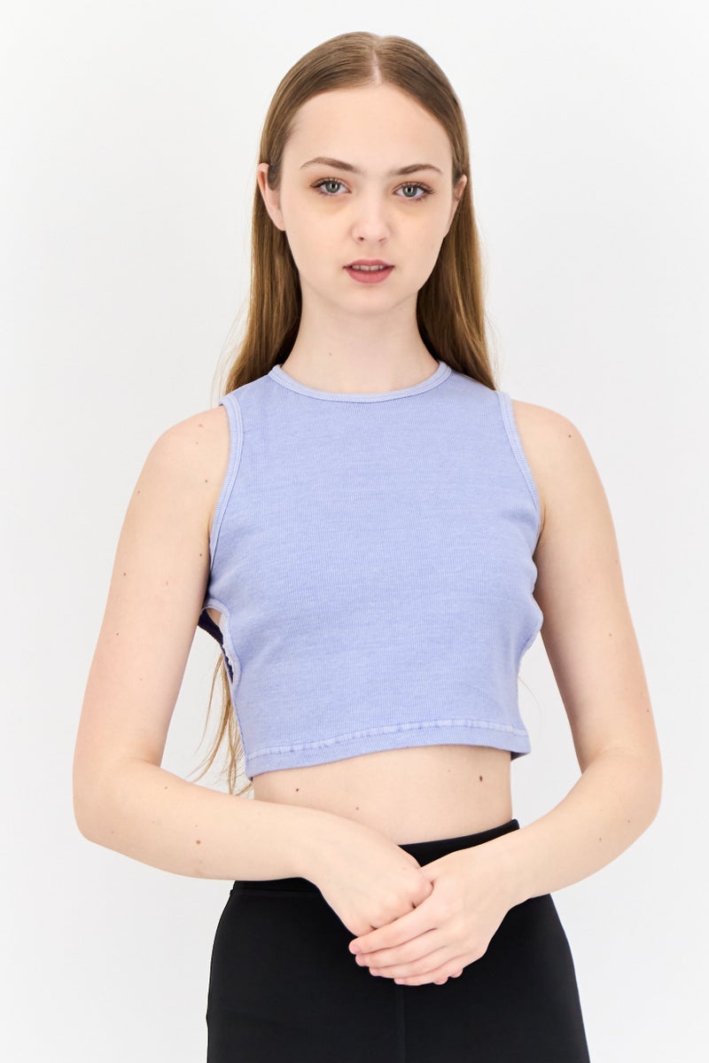 Reebok تي شيرت تدريب بلا أكمام للنساء، أزرق - Image 1