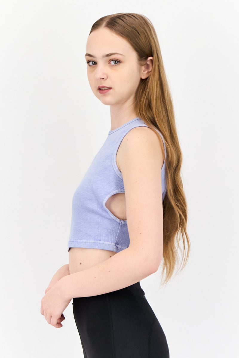 Reebok تي شيرت تدريب بلا أكمام للنساء، أزرق - Image 2