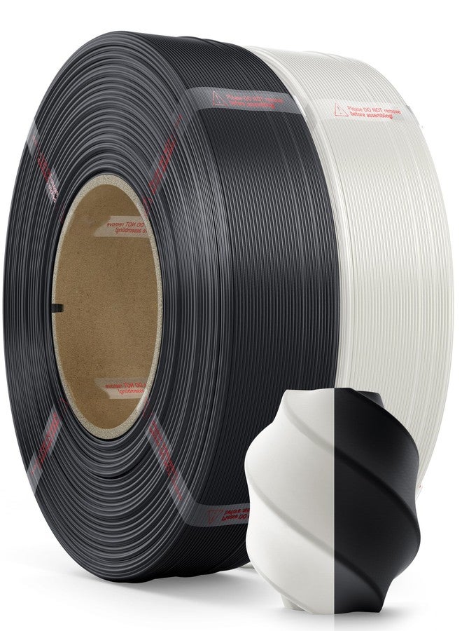 MarsWork PLA Filament 1.75mm PLA 3D Printer Filament(Refill),2kg Refill for Reusable Spools(4.4lbs),Premium Quality 3D Printing Filament for Bambu lab 3D Printers,Black+White - Image 1