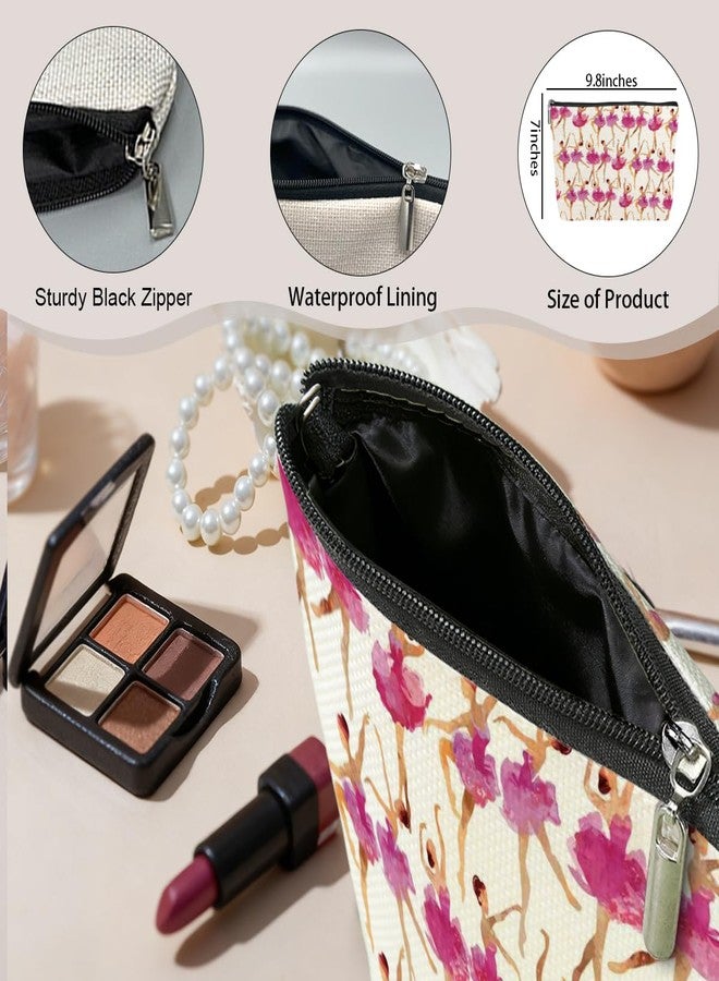 jeilink Watercolor Makeup Bag Dance Gifts Dancer Ballet Lovers Gift Elegant Recital Gifts Appreciation for Dancing Women Teacher Friend Girls Team Sister Travel Toiletry Bag for Graduation Birthday Christmas - Image 2