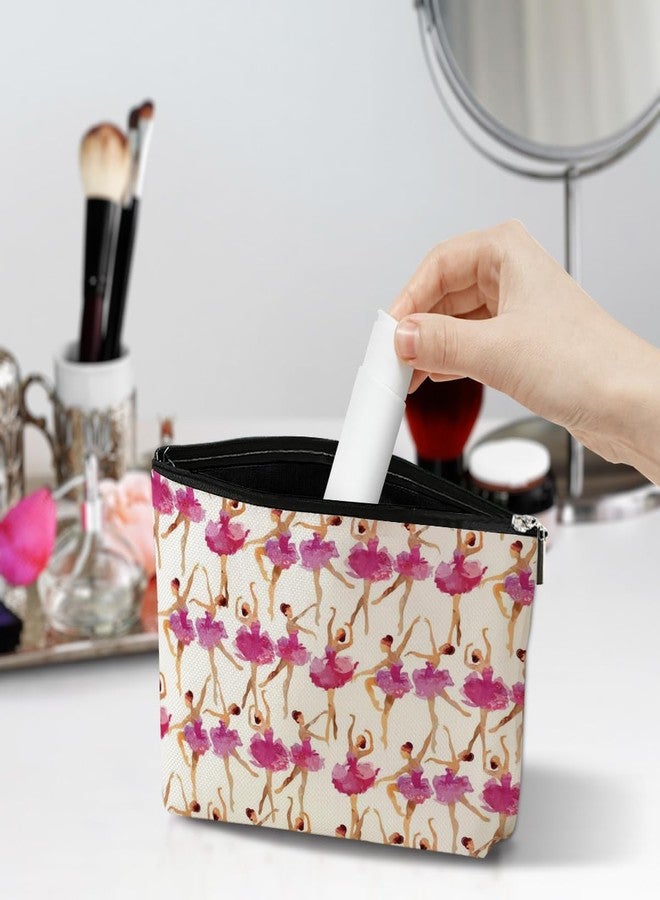 jeilink Watercolor Makeup Bag Dance Gifts Dancer Ballet Lovers Gift Elegant Recital Gifts Appreciation for Dancing Women Teacher Friend Girls Team Sister Travel Toiletry Bag for Graduation Birthday Christmas - Image 3