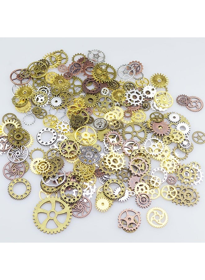 100g Steampunk Gear Cog Wheel Clock Charms Pendant Skeleton Watch Wheel Crafting Jewelry Making Accessory Handmade Brozen Silver Gold Copper - Image 3