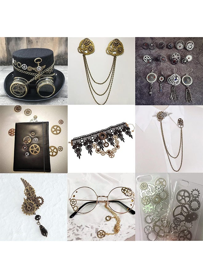 100g Steampunk Gear Cog Wheel Clock Charms Pendant Skeleton Watch Wheel Crafting Jewelry Making Accessory Handmade Brozen Silver Gold Copper - Image 2