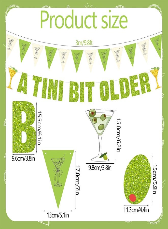 Moinchore 5 Pcs A Tini Bit Older Decorations Banners Martini Party Banners Decorations Martini Birthday Party Decorations for Martini Bridal Shower Bachelorette Weenies and Tinis Martini Party - Image 2