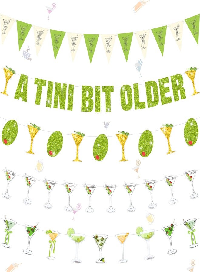 Moinchore 5 Pcs A Tini Bit Older Decorations Banners Martini Party Banners Decorations Martini Birthday Party Decorations for Martini Bridal Shower Bachelorette Weenies and Tinis Martini Party - Image 1