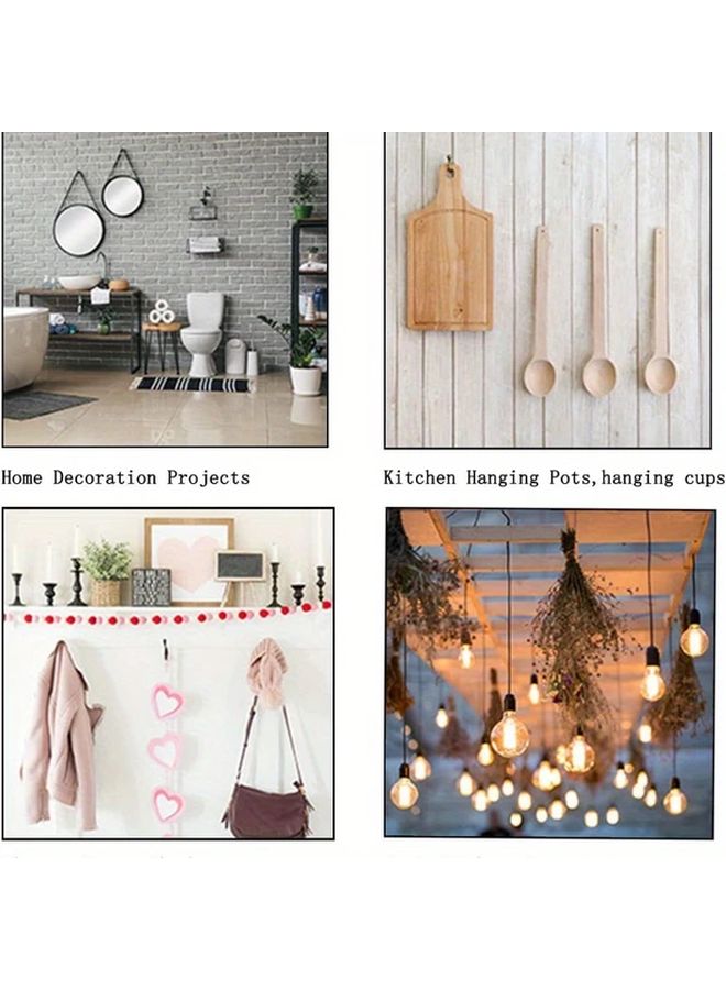 30pcs Black L Shaped Ceiling Hooks Right Angle Hangers For Pictures Curtains Clothes - Image 3