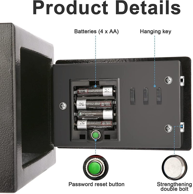 FICTIOUS Digital Electronic Safe Box Keypad Small Digital SafeElectronic Steel Safe with Electronic Keypad for Home Office Hotel Jewelry Cash Documents Storage Value Safe - Image 5