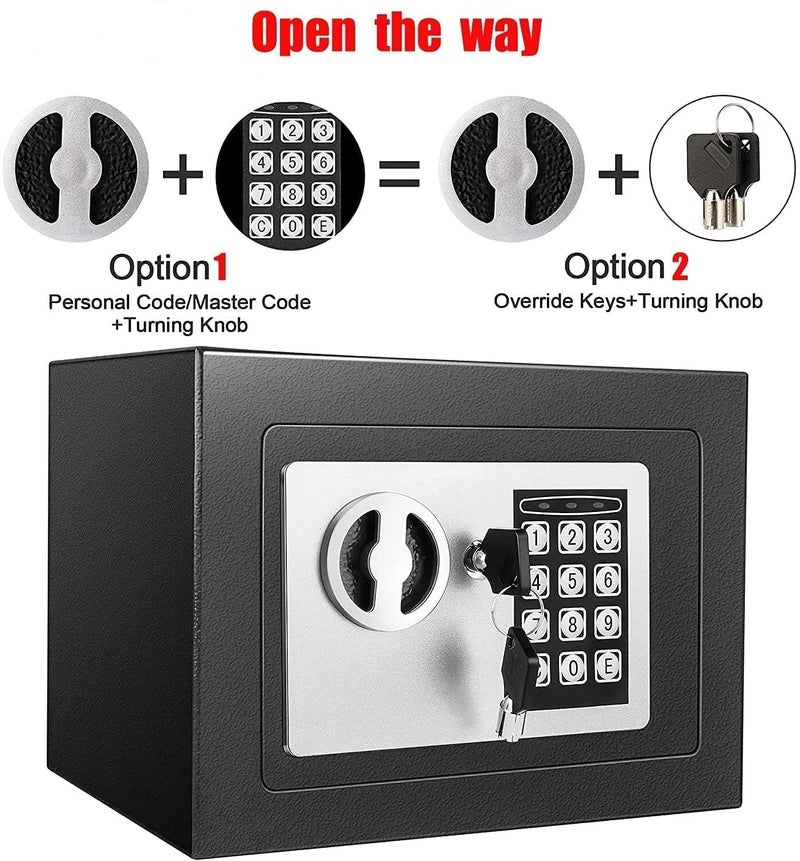 FICTIOUS Digital Electronic Safe Box Keypad Small Digital SafeElectronic Steel Safe with Electronic Keypad for Home Office Hotel Jewelry Cash Documents Storage Value Safe - Image 3