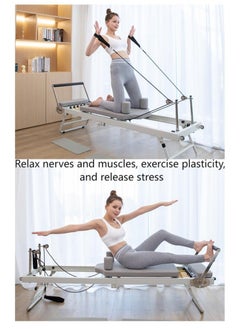 PILATES Pilates Reformer Machine, Foldable Pilates Machine Equipment for Home，Yogo Pilates Reformer Machine for Home and Gym with Springs  - Image 2