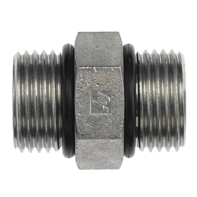 Brennan Industries 6464-08-08-O Steel Straight Tube Fitting, 3/4""-16 Sae Orb X 3/4""-16 Sae Orb Thread, 1/2"" Male O-Ring Boss X 1/2"" Male O-Ring Boss
