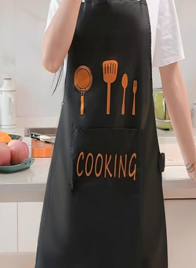 Newvent (Pack Of 2 Waterproof Kitchen Apron for Men & Women with Pockets And Rug | BBQ Chef Apron Cooking Accessories - Image 5