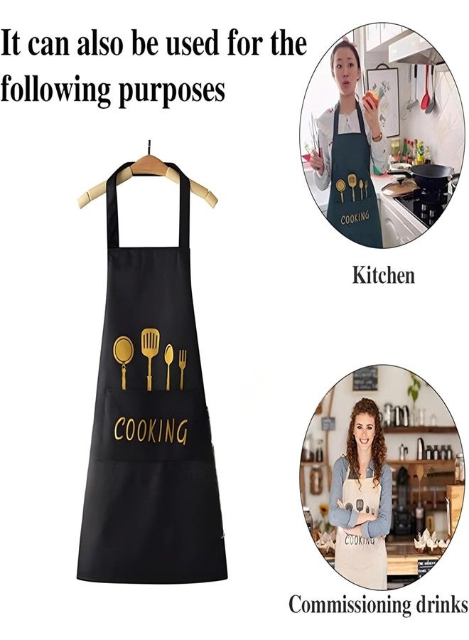 Newvent (Pack Of 2 Waterproof Kitchen Apron for Men & Women with Pockets And Rug | BBQ Chef Apron Cooking Accessories - Image 4