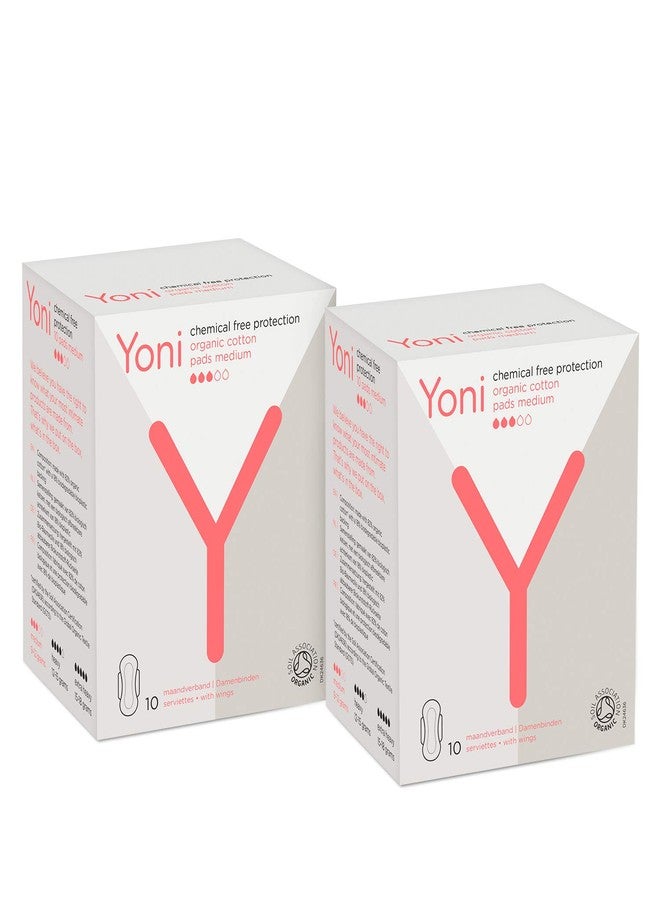 Yoni 100% Organic Cotton Pads - For Medium flow Organic Cotton Biodegradable Sanitary Pads, Overnight | Anti-Bacterial | Superb Absorbency | Long Lasting Protection | Skin Friendly | Comfortable & Easy To Use | Pack of 2 - Image 1