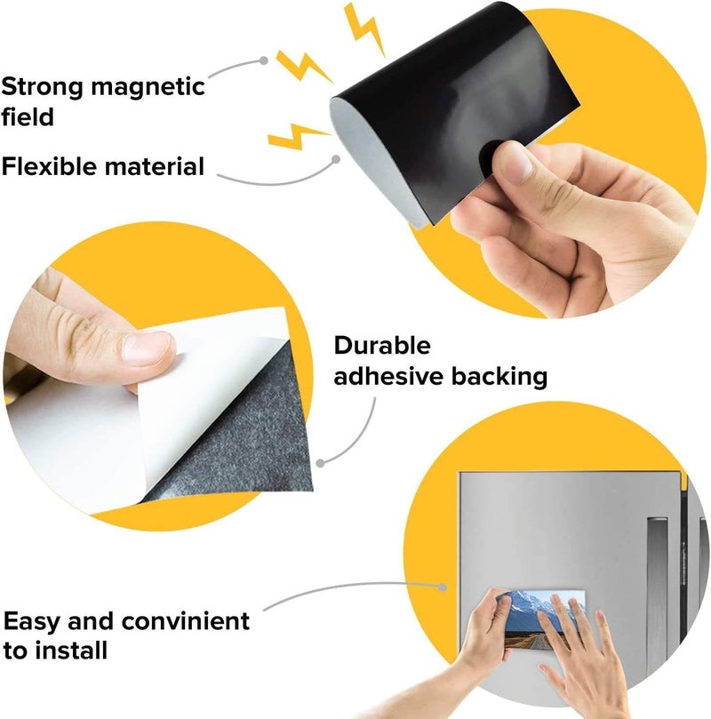 kodithal Magnetic Sheet Papers Plain Adhesive Flexible Peel and Stick A4 Size Fridge Magnets Self for Crafts, Photos, Stamps, Etc. Decoration (30X20 cm) (1 PCS), Black - Image 4