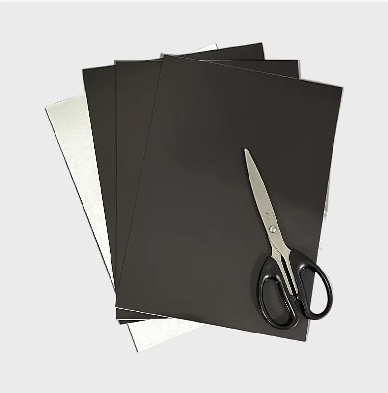 kodithal Magnetic Sheet Papers Plain Adhesive Flexible Peel and Stick A4 Size Fridge Magnets Self for Crafts, Photos, Stamps, Etc. Decoration (30X20 cm) (1 PCS), Black - Image 1