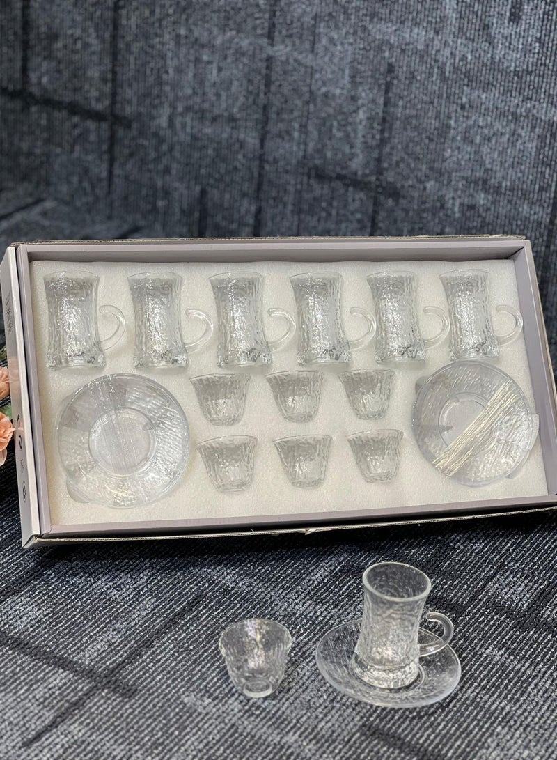 A set of Tea Cups and Coffee Cups with Saucers, 18 pieces  - Image 1