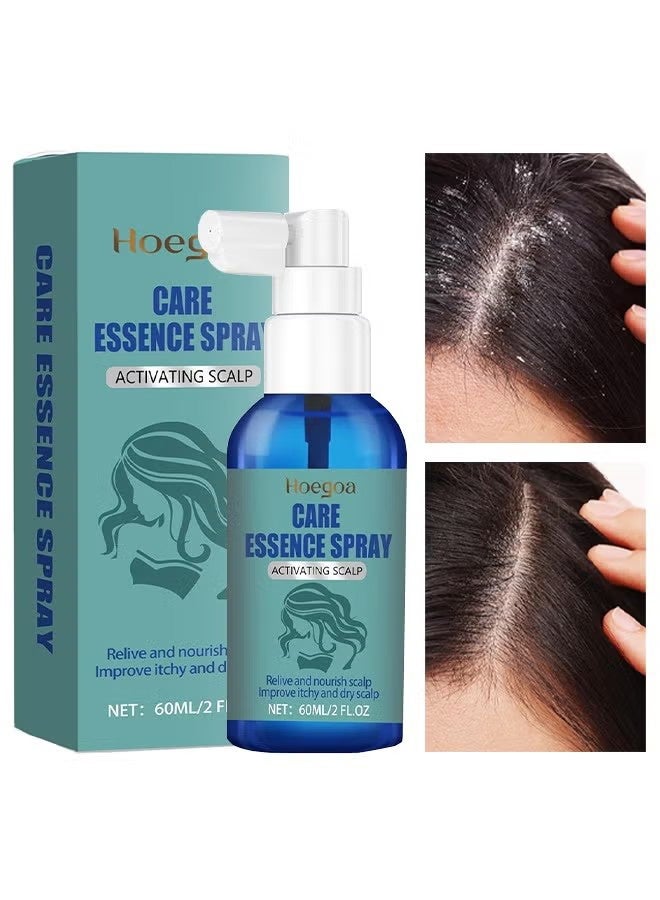 HOEGOA Activating Scalp Care Essence Spray, Hair Growth Treatment with Olive Oil, Niacinamide and Panthenol, for Dry Itchy Scalp and Hair Loss Prevention 60ML - Image 1