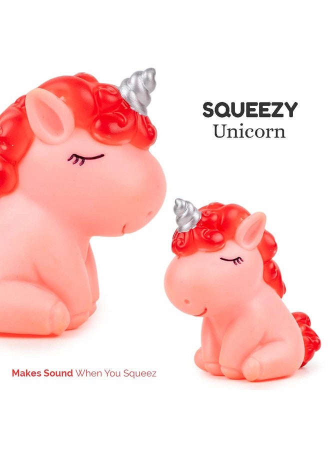 Ratna's Squeezy Unicorn with Teether Bath Toys with Sound for Kids (Assorted Colours) - Image 1
