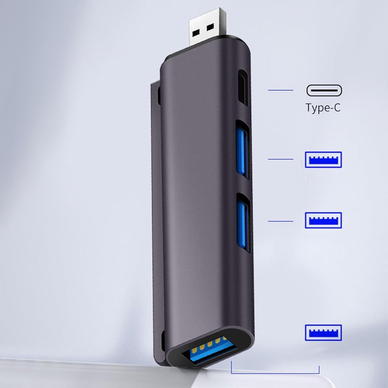 windforgecraft OTG Adapter - USB Expander with 4 Ports - USB3.0 HUB Splitter, Aluminum Alloy Docking Station, USB Adapter for Mobile Phone, Tablet, Computer Borato - Image 4
