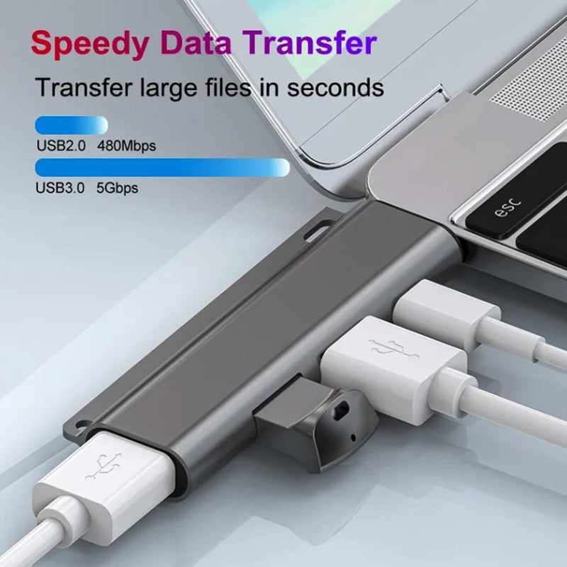 windforgecraft OTG Adapter - USB Expander with 4 Ports - USB3.0 HUB Splitter, Aluminum Alloy Docking Station, USB Adapter for Mobile Phone, Tablet, Computer Borato - Image 3