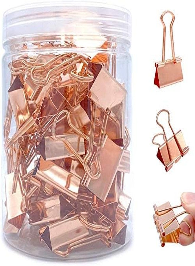 Ramview Rose Gold Color Metal Binder Clip || Office File Clip Holder Spine Binder Clip Paper Holder Clip for Office Desk School Desk Supplies Organizer (Pack of 40Pcs) (Size : 19mm) - Image 1