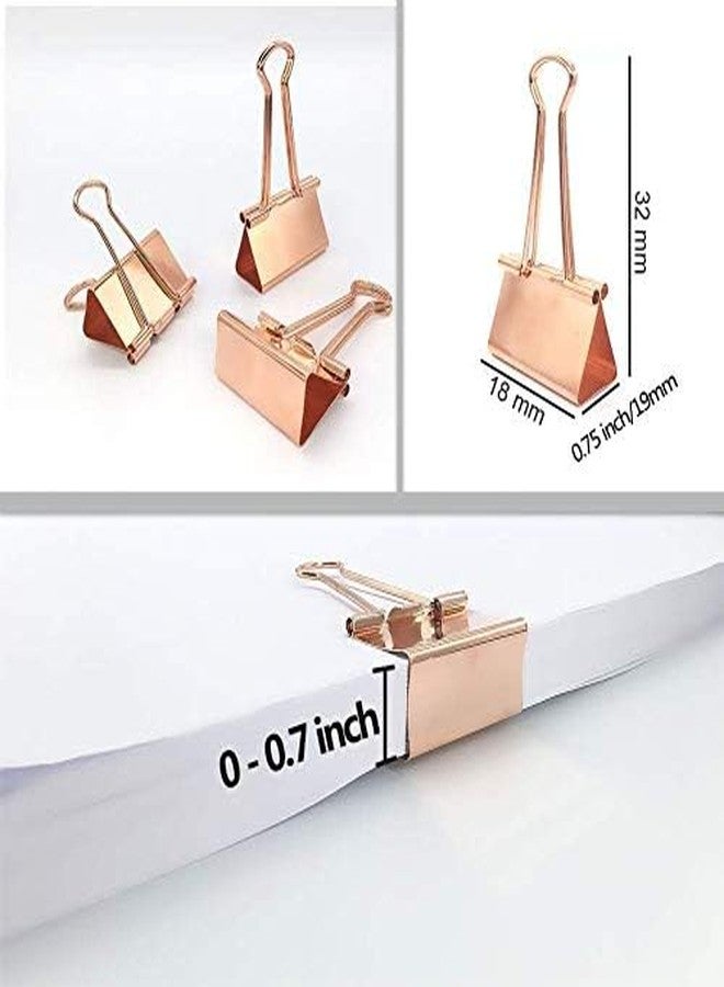 Ramview Rose Gold Color Metal Binder Clip || Office File Clip Holder Spine Binder Clip Paper Holder Clip for Office Desk School Desk Supplies Organizer (Pack of 40Pcs) (Size : 19mm) - Image 2