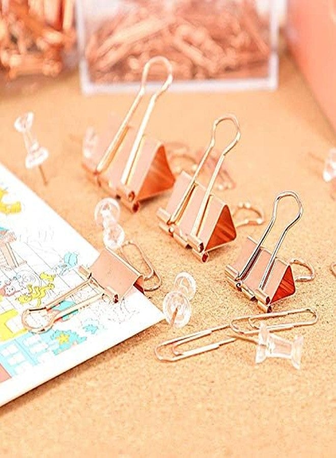 Ramview Rose Gold Color Metal Binder Clip || Office File Clip Holder Spine Binder Clip Paper Holder Clip for Office Desk School Desk Supplies Organizer (Pack of 40Pcs) (Size : 19mm) - Image 5