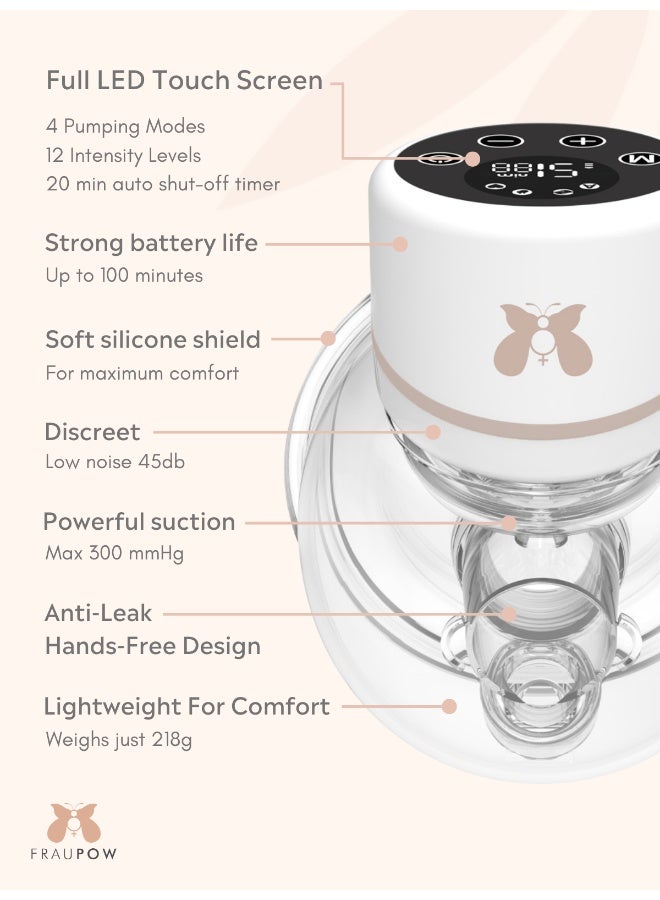 Fraupow Double Wearable Breast Pump Hands-Free | Award Winning Portable Electric Breast Pump | 4 Modes & 12 Levels | Auto Shut-Off for Busy Moms | Includes Midwife Consultation & Breastfeeding Course - Image 4