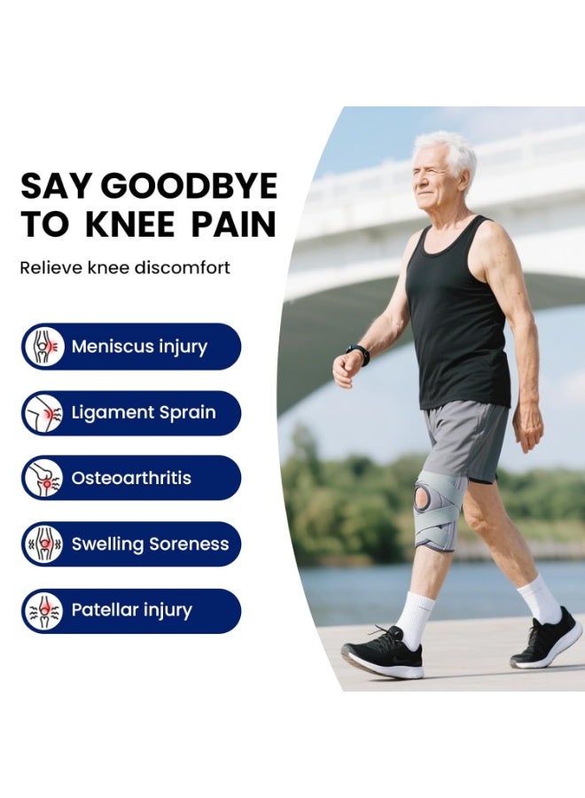 PYC Knee Brace for Men & Women - ACL, MCL, Meniscus Tear Support & Arthritis Pain Relief - Stabilizing Knee Braces Support with Side Stabilizers & Patella Gel Pad - Image 3