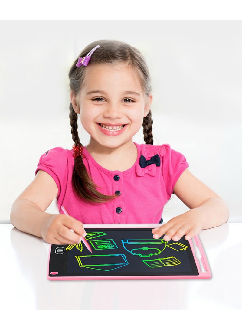 LCD Writing Tablet 8 Inch Colorful Screen Doodle Board Toddler Educational Toys for 3 4 5 6 Years Old Boys Girls Reusable Portable Drawing Tablet Toys Gifts for Kids (Pink) - Image 2